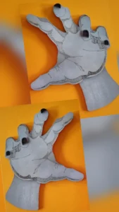 Main de monstre bois peint, style zombie, Décoration Halloween