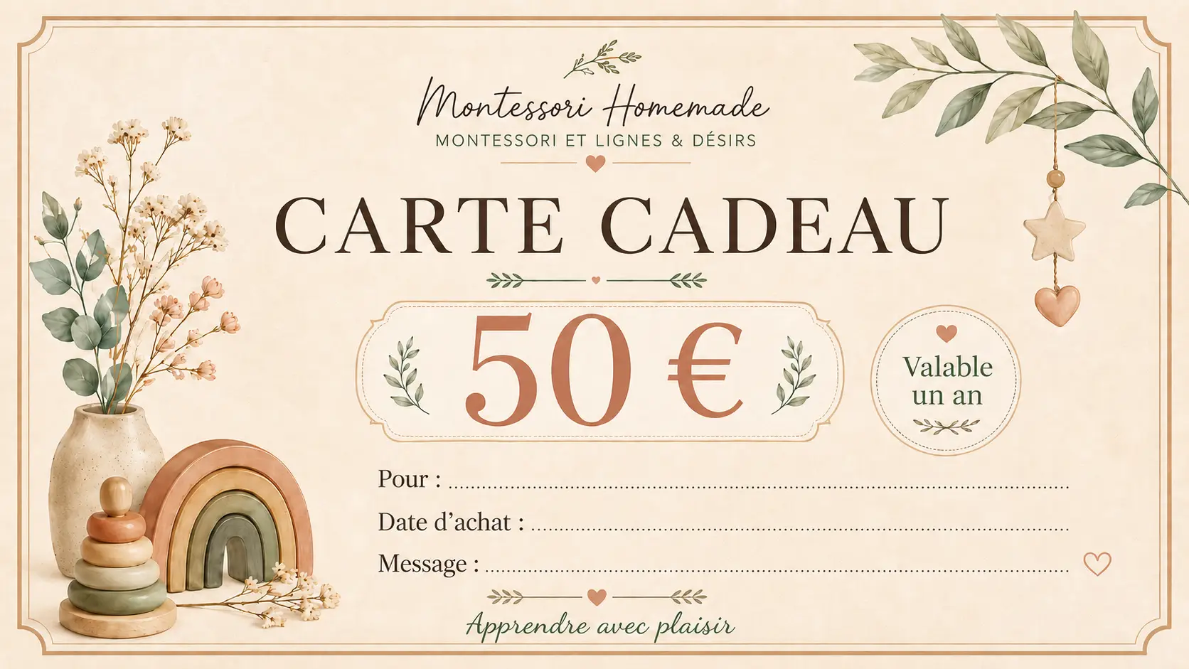 Carte cadeau 50€