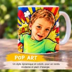 Tasse personnalisée avec photo pop art