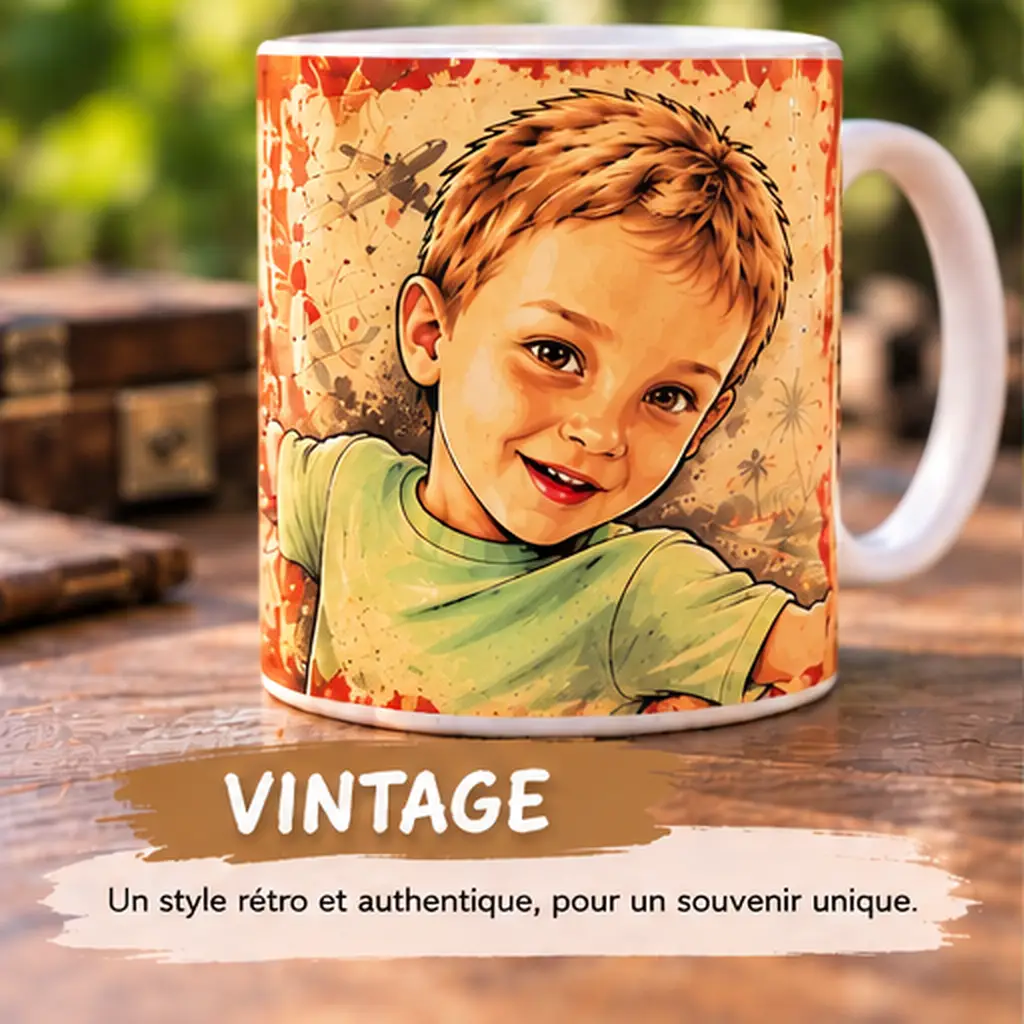 Tasse personnalisée avec photo vintage